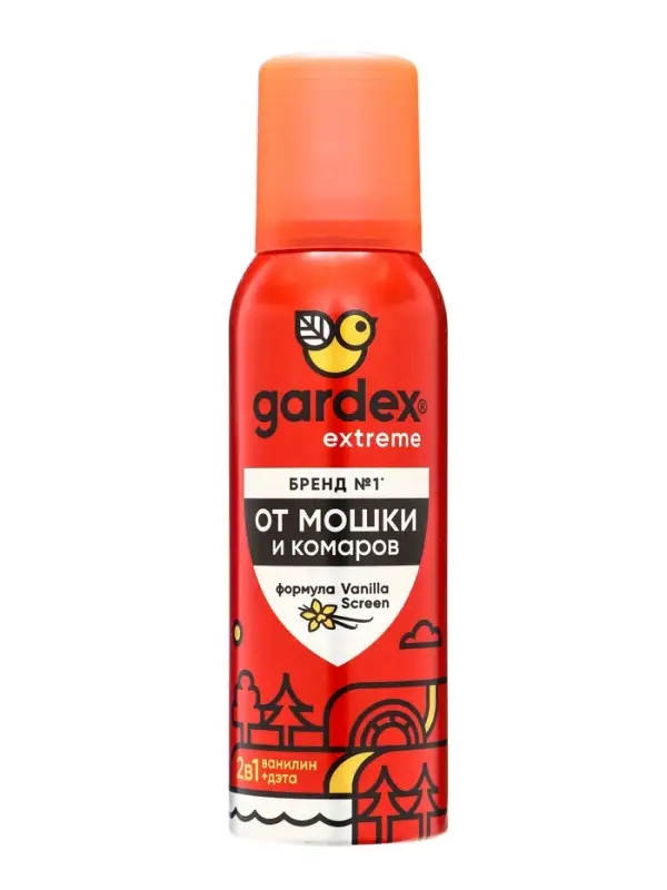 Аэрозоль Репеллент Gardex Extreme, от комаров и мошек, 2 в 1, 100 мл