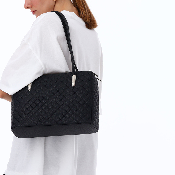 Сумка женская TEXTURA, тоут, средний размер, цвет чёрный