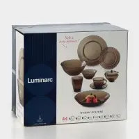 Столовый сервиз Luminarc Ocean Eclipse, 44 предмета, стекло, коричневый