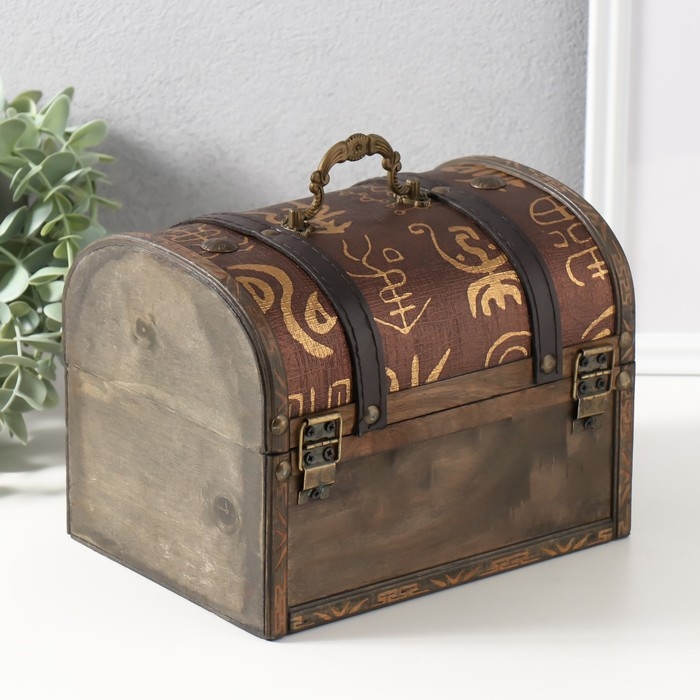 Шкатулка сундук дерево Шкатулка сундук дерево "Древние надписи" 20х15х15,5 см
