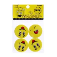 Набор ластиков фигурных Calligrata &laquo;Смайлы&raquo;, 4 штуки, в блистере, МИКС