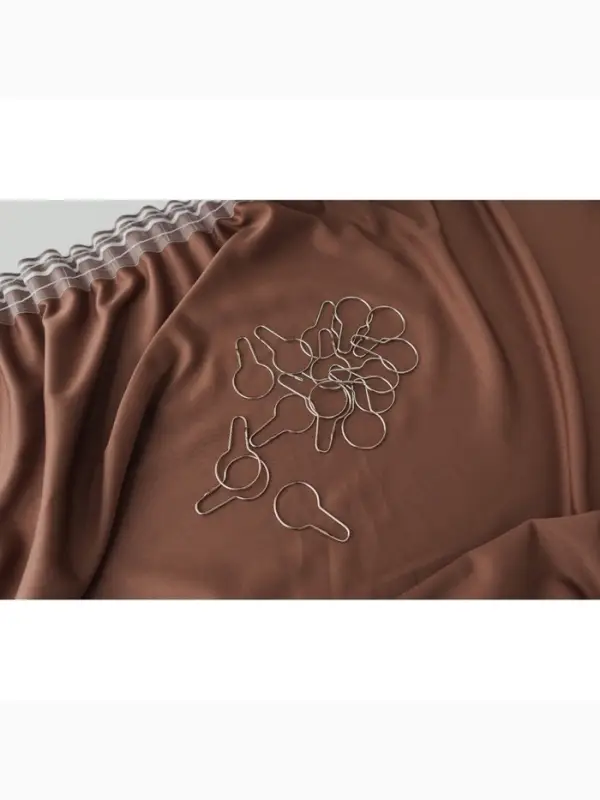 Крючок для штор, 6.8&times;3.8&times;0.2 см, 20 шт., цвет серебряный