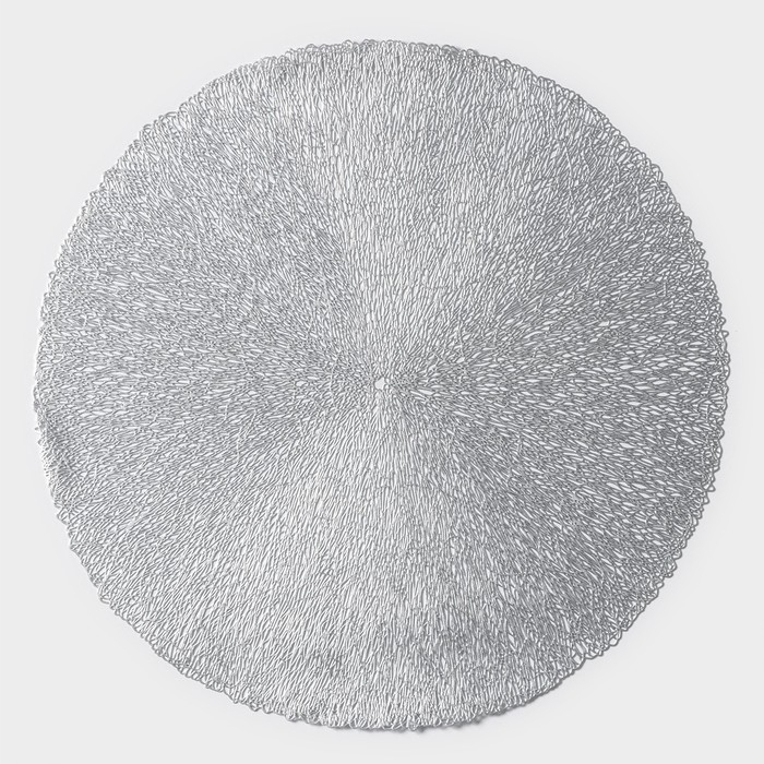 Салфетки сервировочные на стол Доляна «Соломка», d=38 см, 4 шт, цвет серебряный Салфетки сервировочные на стол Доляна «Соломка», d=38 см, 4 шт, цвет серебряный