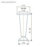 Опора регулируемая, Н=100 мм, цвет хром