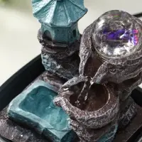 Фонтан настольный с подсветкой &laquo;Китайский дом на скале&raquo;, 18.5&times;13&times;13 см