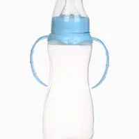 Бутылочка для кормления M&B, классическое горло, с ручками, от 3 мес., 250 мл., голубой МИКС
