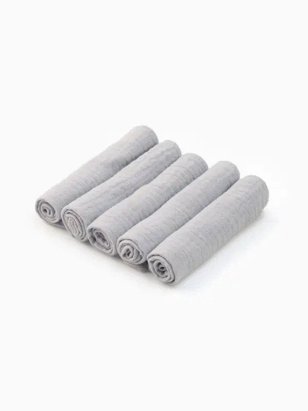 Набор платочков &laquo;Крошка Я&raquo; Light grey, 20&times;20 см-5 шт., муслин, хлопок 100%