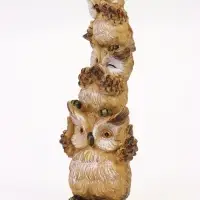 Садовая фигура из полистоуна &laquo;Трио сов&raquo;, 11.5&times;9.5&times;30 см, Greengo