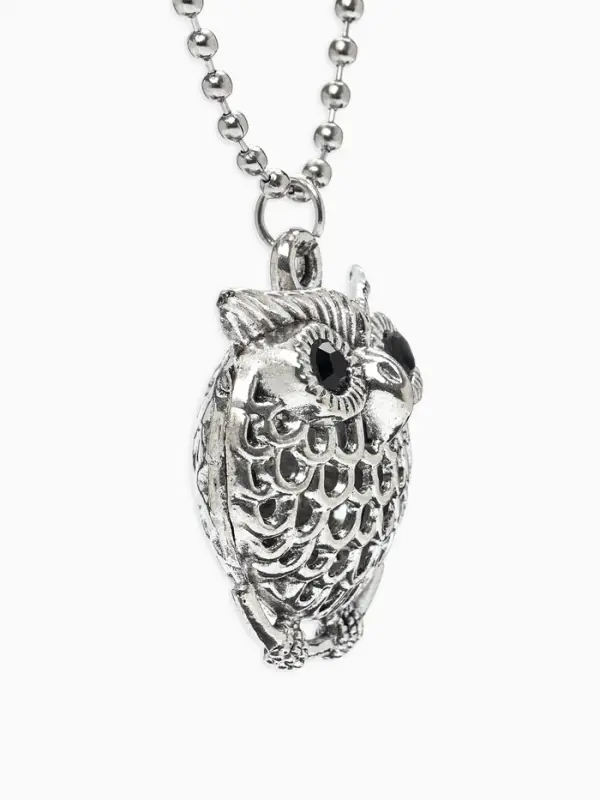 Кулон &laquo;Сова круглая&raquo;, art, цвет серебро чернёное, 44 см