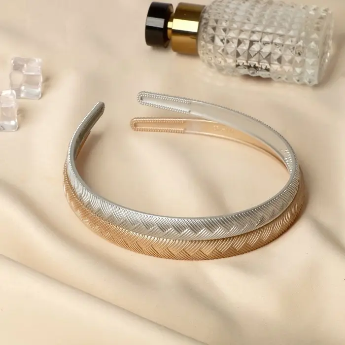 Ободок для волос «Фелиция», коса, 1.1 см, серебро золото Ободок для волос «Фелиция», коса, 1.1 см, серебро золото