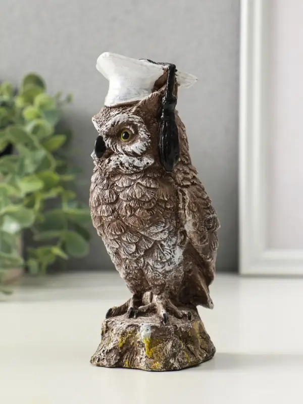Фигура Фигура "Филин ученый", высота 14 см, коричневый