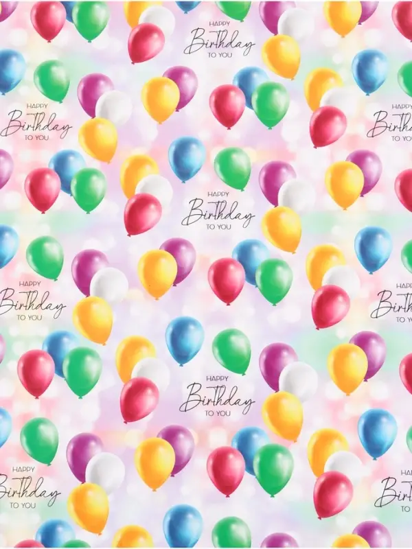 Бумага упаковочная глянцевая Happy Birthday, 50&times;70 см