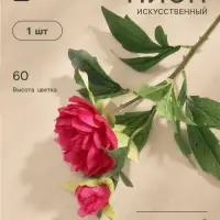 Цветы искусственные &laquo;Пион дуо&raquo;, 12&times;60 см, бордовые