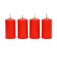 Свечи столбик 5&times;10 см, набор 4 шт., 25 ч, красный