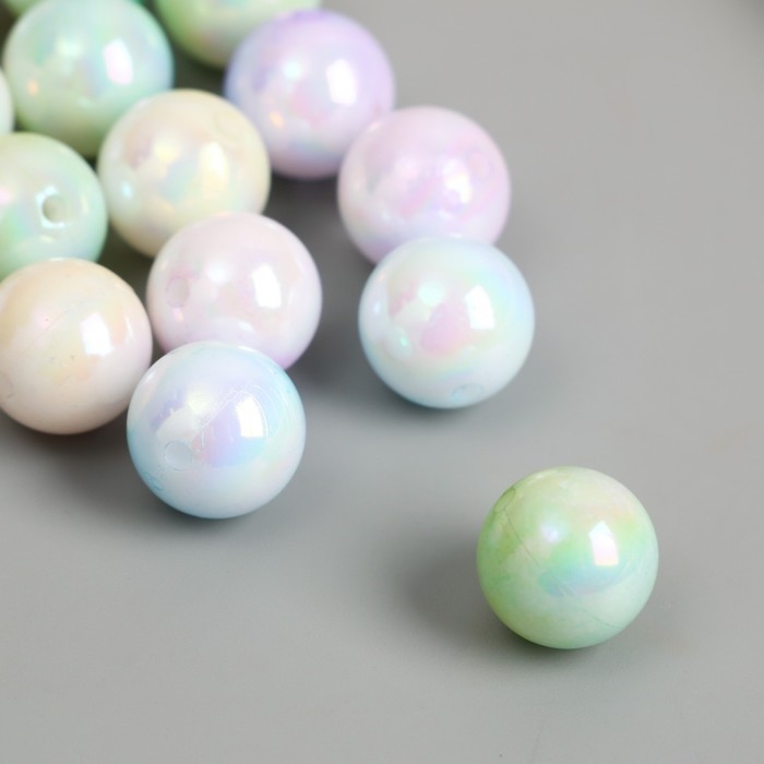 Бусины для творчества пластик Бусины для творчества пластик "Шарики перламутровый градиент" d=1,2 см набор 20 шт