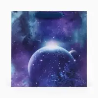 Пакет подарочный ламинированный квадратный &laquo;Космос&raquo;, 30&times;30&times;12 см
