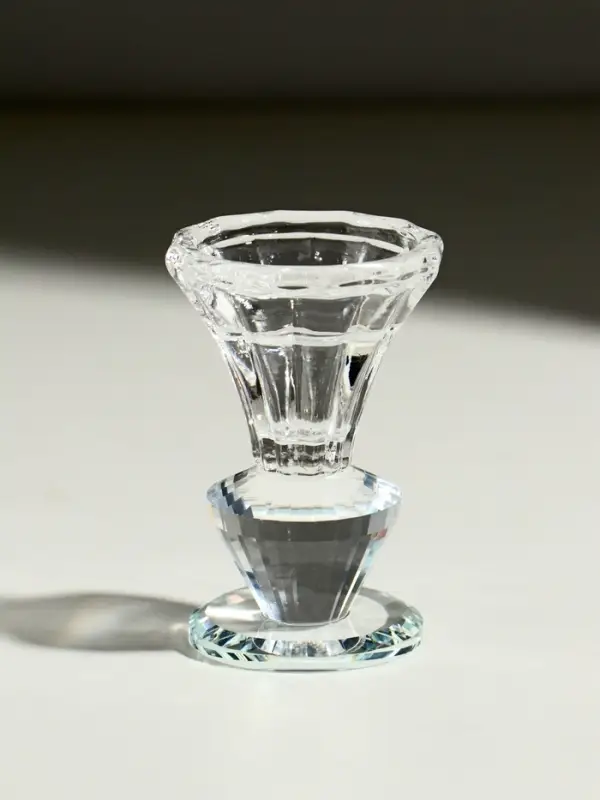 Стеклянный подсвечник на 1 свечу &laquo;Вазон с хрусталиком&raquo;, 8.5&times;6&times;6 см