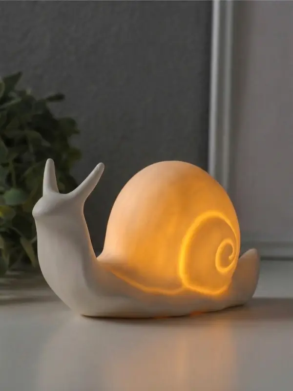 Сувенир керамика свет "Улитка" белый 3хLR44 15х5,7х7,5 см