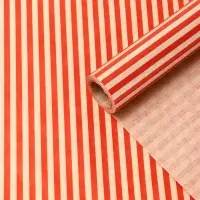 Бумага упаковочная крафт "Полосы красные", 0,68 х 10 ±5% м, 60 гр Бумага упаковочная крафт "Полосы красные", 0,68 х 10 ±5% м, 60 гр