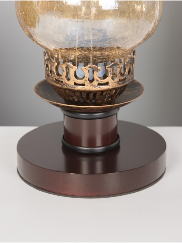 Лампа настольная BayerLux ЭКО Лампа настольная BayerLux ЭКО "Татьяна" 1х40Вт Е27 венге/мед 14х14х34см