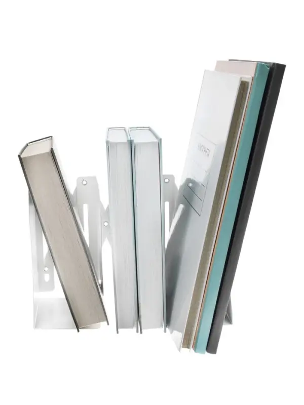 Подставка для книг раздвижная 3 отделения, металл, белая