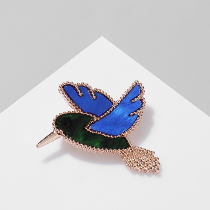 Брошь «Птица», цветная в розовом золоте Брошь «Птица», цветная в розовом золоте