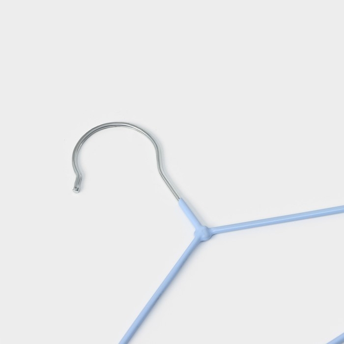 Плечики - вешалки для одежды Доляна, 29,5×17 см, 10 шт, детские, антискользящее покрытие, цвет голубой Плечики - вешалки для одежды Доляна, 29,5×17 см, 10 шт, детские, антискользящее покрытие, цвет голубой