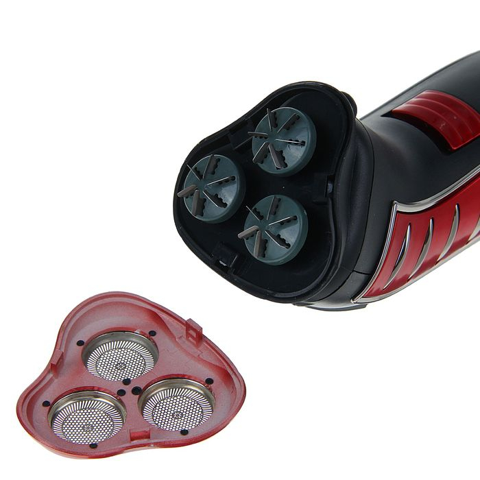 Электробритва Sakura SA-5414RB, 3 Вт, сеточная, 3 плавающие головки, триммер, АКБ, красная Электробритва Sakura SA-5414RB, 3 Вт, сеточная, 3 плавающие головки, триммер, АКБ, красная