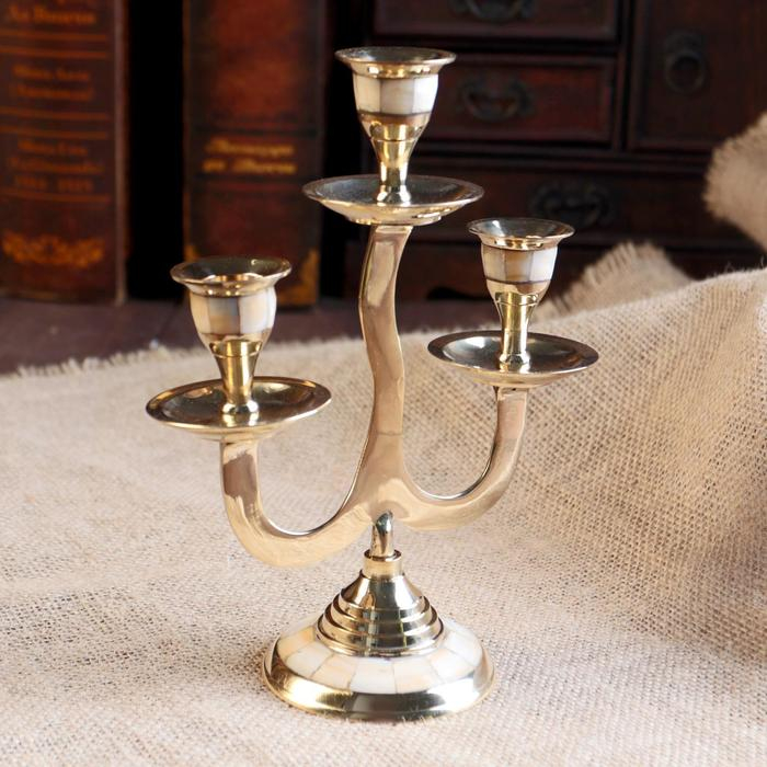 Подсвечник на 3 свечи антик 19,5см Подсвечник на 3 свечи антик 19,5см