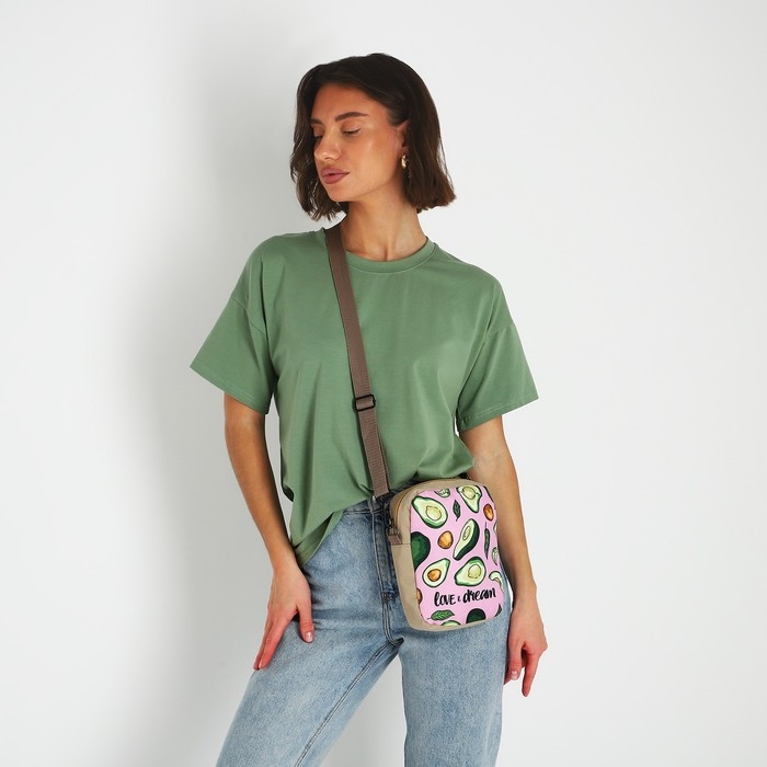 Сумка «Авокадо», отдел на молнии, цвет розовый