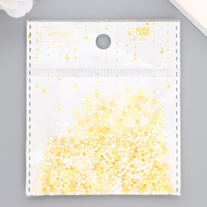 Бисер стекло 11/0  Бисер стекло 11/0 "Матовый. Меланж жёлтый" 10 гр