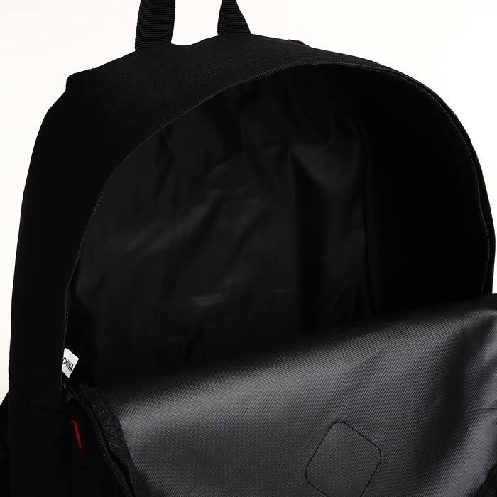 Рюкзак школьный на молнии, наружный карман, цвет чёрный