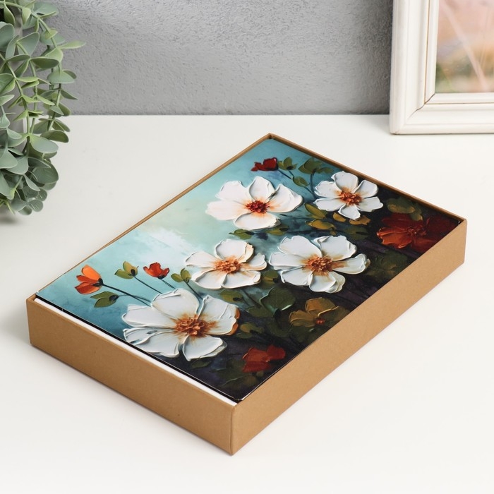 Фотоальбом на 52 фото 15х20 см Фотоальбом на 52 фото 15х20 см "Цветы нарисованные маслом" дерево, блеск 4х17,4х25 см