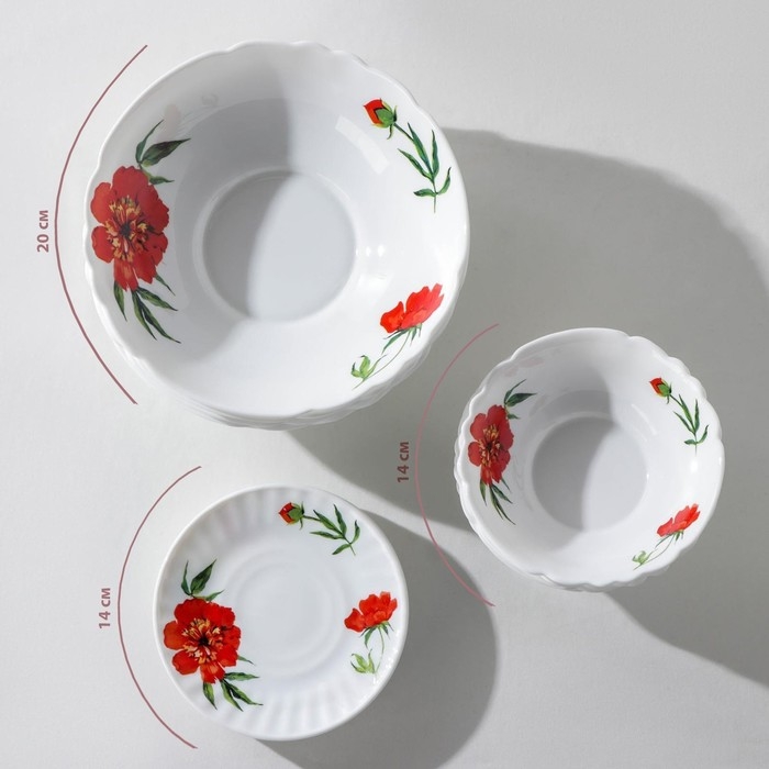 Сервиз столовый «Бархатная роза», 37 предметов, стеклокерамика Сервиз столовый «Бархатная роза», 37 предметов, стеклокерамика