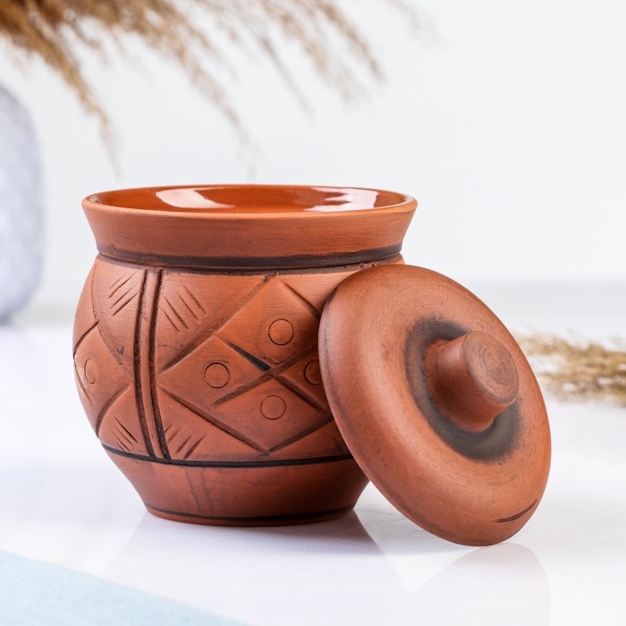 Горшок керамический для запекания  Горшок керамический для запекания "Аппетитный" молочение / 0,5л