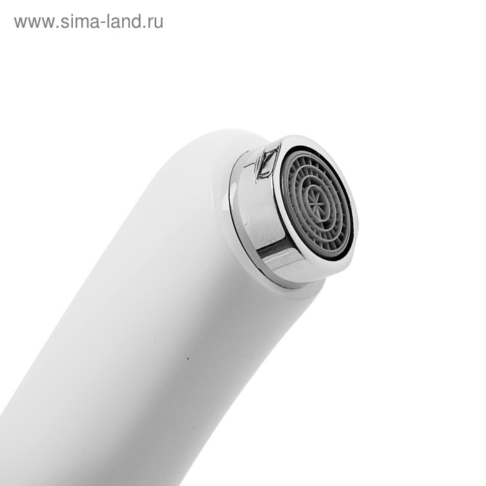 Смеситель для раковины Accoona A96111G, однорычажный, с гайкой, силумин, белый/хром Смеситель для раковины Accoona A96111G, однорычажный, с гайкой, силумин, белый/хром