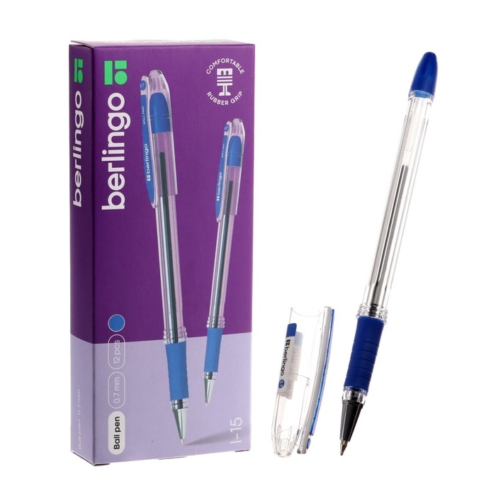 Ручка шариковая I-15, узел 0.7 мм, чернила синие, грип Ручка шариковая I-15, узел 0.7 мм, чернила синие, грип