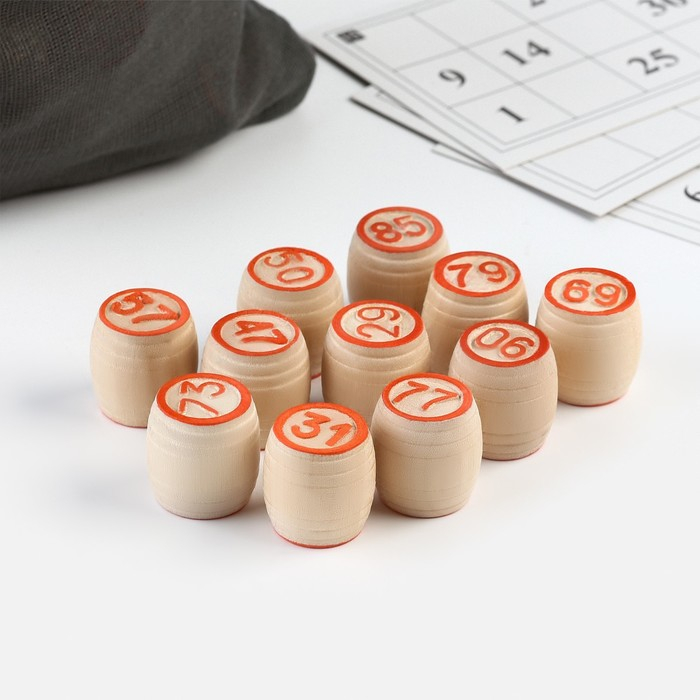 Русское лото, деревянное, настольная игра, с бочонками Русское лото, деревянное, настольная игра, с бочонками