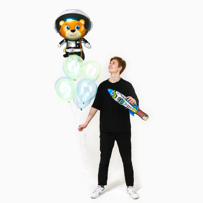 Набор шаров &laquo;Медвежонок в космосе&raquo;, латекс, фольга, 9 шт.