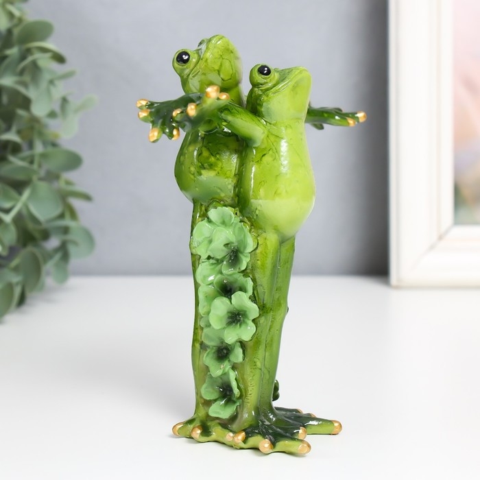 Сувенир полистоун  Сувенир полистоун "Лягушки-гармония" 5х14,5х13 см
