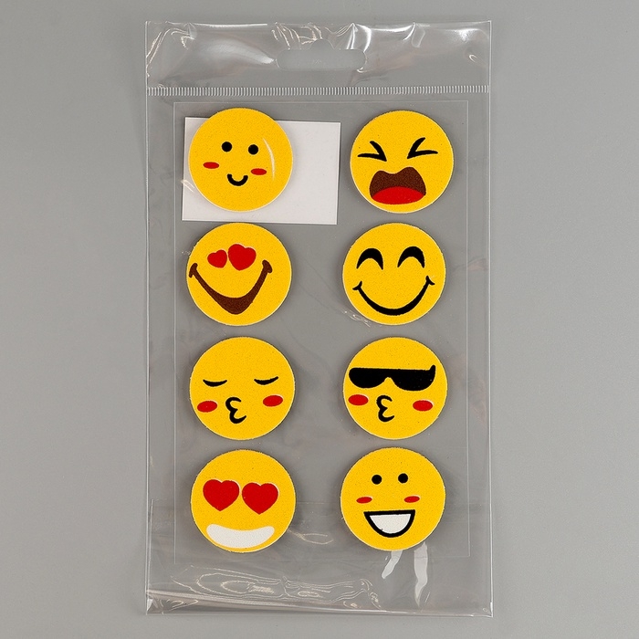 Набор наклеек из EVA  Набор наклеек из EVA "Смайлики", 8 шт   МИКС