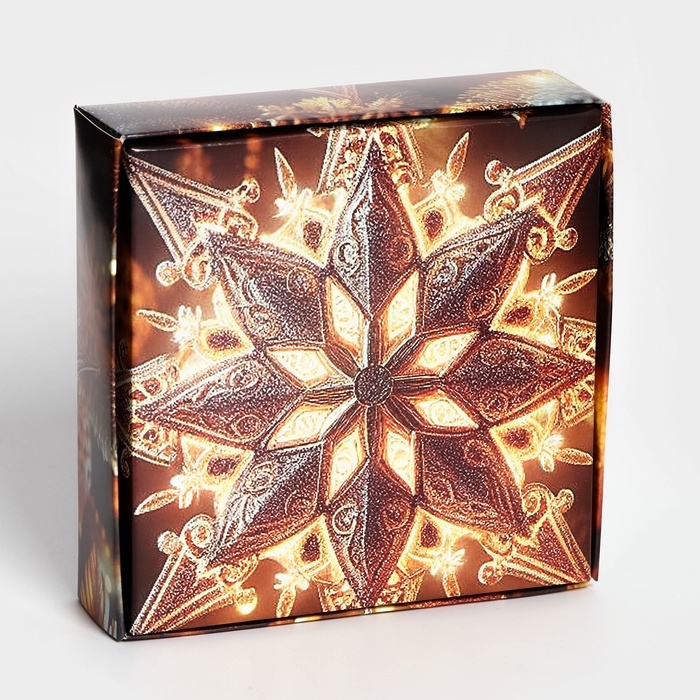 Новый год. Коробка под 4 конфеты Новый год. Коробка под 4 конфеты "Новогодняя звезда", 12,6 х 12,6 х 3,8 , кондитерская упаковка