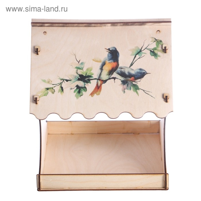 Кормушка для птиц  Кормушка для птиц "Птички на ветке", с принтом, 24×24×27 см