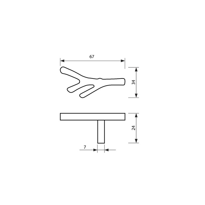 Ручка кнопка CAPPIO Ручка кнопка CAPPIO "Ветка", цвет старинное серебро