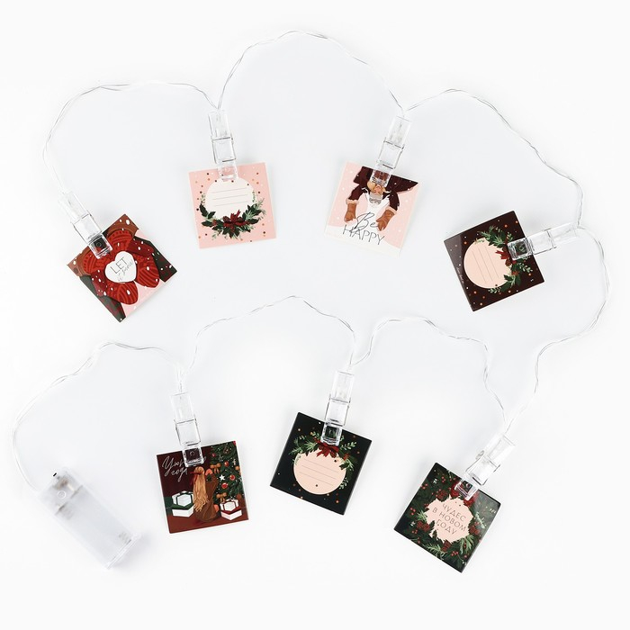 Гирлянда с прищепками новогодняя &laquo;Новый год: Чудес в новом году&raquo;, 1.5 м