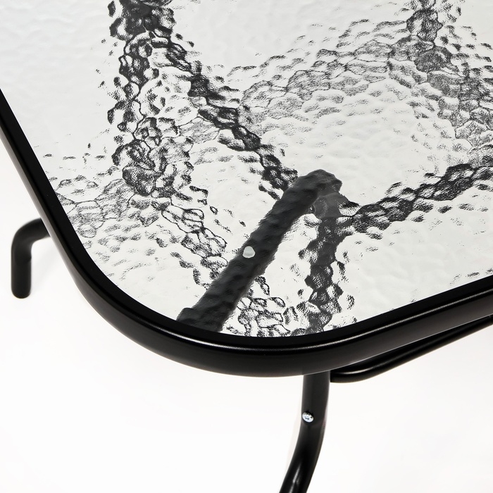 Набор садовой мебели: Стол квадратный 80 х 80 х 73 см и 2 стула черного цвета Набор садовой мебели: Стол квадратный 80 х 80 х 73 см и 2 стула черного цвета