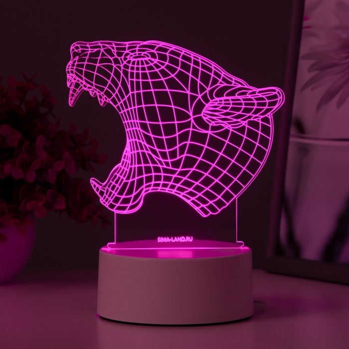 Светильник  Светильник "Львица" LED RGB от сети 13,7х9,5х12,8 см RISALUX