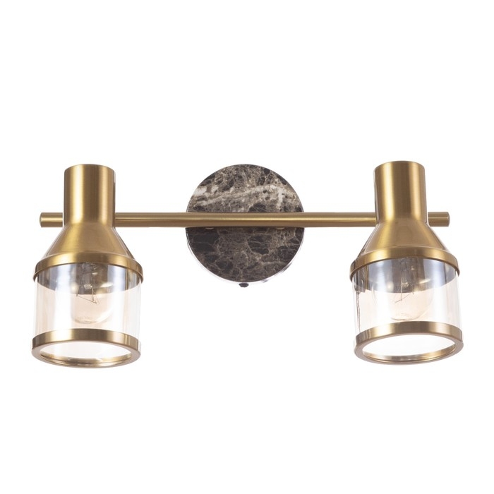 Спот Спот "Никс" 2x40Вт E14 Бронза, черный мрамор 30х18х16см