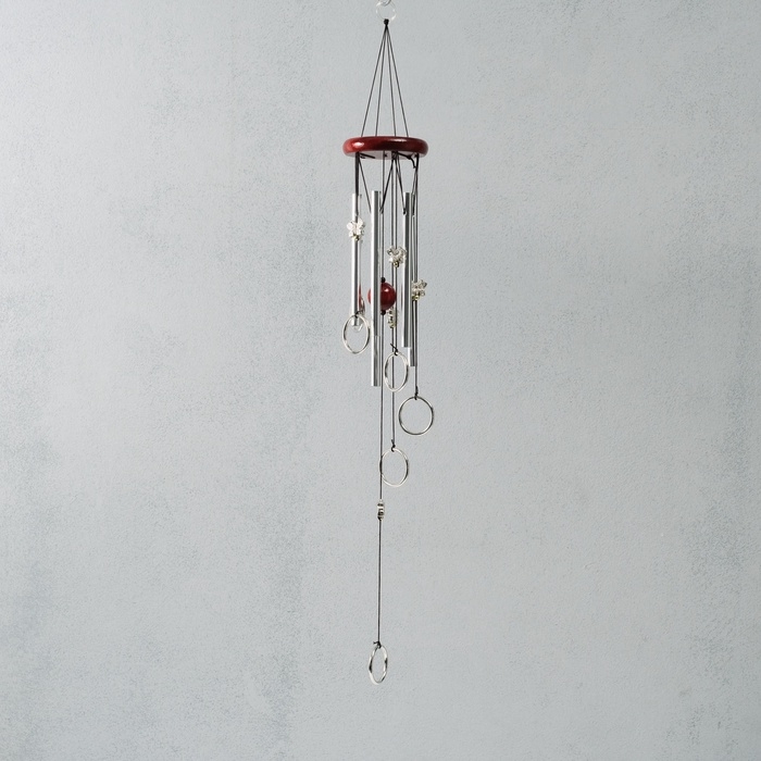 Музыка ветра металл Музыка ветра металл "Кольца с бабочками" 5 трубок 68 см