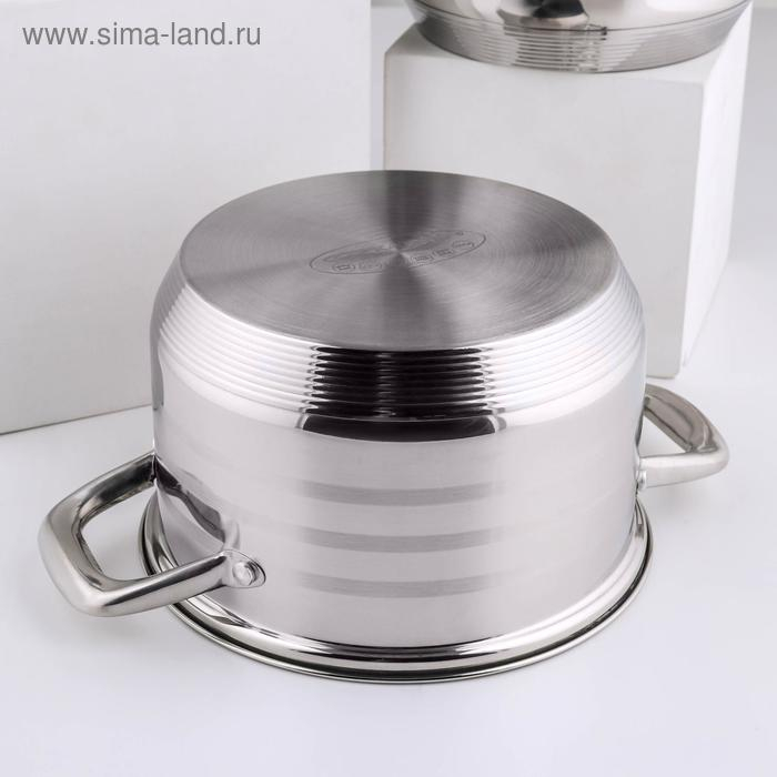 Набор кастрюль «Элис», 3 предмета: 1,8 л, 2,5 л, 3,5 л, стеклянные крышки, индукция Набор кастрюль «Элис», 3 предмета: 1,8 л, 2,5 л, 3,5 л, стеклянные крышки, индукция